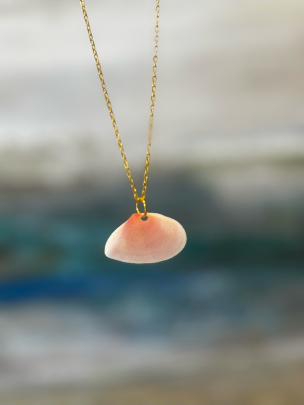 ๐ ๐ฉทPink & White Natural Rose Petal Tellin Seashell Necklace